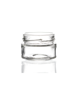 106ml flint glass premium food jar with a 70mm deep lid, round design ideal for herbs, jellies, jams, chutney, and preserves