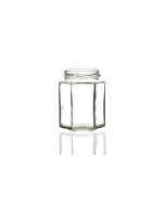 190ml hexagonal glass jar with twist off lid.  