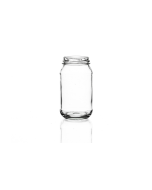 10oz glass pickle jar with a twist-off lid, ideal for herbs, pickles, jam, chutney, and preserves. Available in wholesale pallets for bulk use