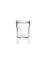 200ml glass Pot Menage jar with a twist-off lid, ideal for jams, dairy, yoghurts, chutneys, and preserves. Available in wholesale pallets for bulk orders and food production