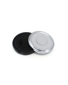 82mm button twist off lids perfect for hot filling jams and preserves. available in black or silver  