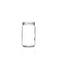300ml flint glass round food jar with a twist-off lid, perfect for storing chutneys, homemade jams, pickles, and preserves. Available in low quantities or bulk wholesale