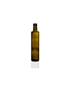 500ml green Dorica glass bottle, round design ideal for oils, sauces, dressings, and beverages. Stylish and functional