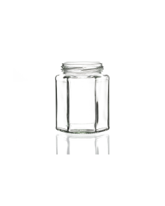 280ml Hexagonal Glass Jar with Twist Off Lid | Wholesale Pallets | Versatile Glass Jars with Lids for Jams, Chutney, Pickling, and Sauces