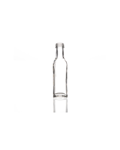 100ml Marasca glass bottle with a 24mm neck and screw lid, square design ideal for oils, dressings, sauces, and beverages. Compact and stylish