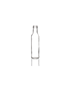 250ml Marasca glass bottle, square design ideal for oils, sauces, dressings, and beverages. Sleek and functional
