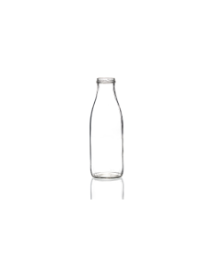 750ml glass milk bottle with a twist-off lid, airtight design perfect for juice, milk, and sauces. Durable and versatile for everyday use
