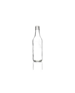 330ml glass mineral bottle with a screw lid, ideal for juices, cordials, shakes, and mineral water. Sleek and durable design