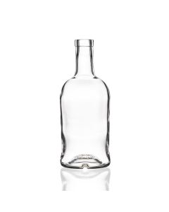 700ml glass Nero spirit bottle with a cork stopper, ideal for homemade gins, liquors, oils, spirits, dressings, and sauces. Stylish and versatile design