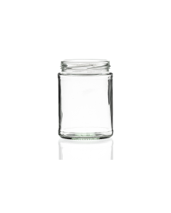 500ml flint coloured round panelled glass jar with a twist-off lid, perfect for preserves, chutney, and jams. Available in low quantities or bulk wholesale