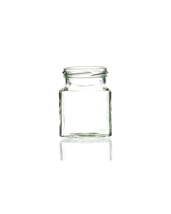 200g square flint glass jar with a twist-off lid, perfect for herbs, jellies, spices, jams, pickles, chutney, and preserves. Available in low quantities or bulk wholesale