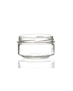 190ml flint condiment glass jar with an 82mm twist-off lid, round Verrine design ideal for herbs, jellies, spices, jams, chutneys, and preserves