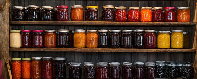 Glass Jars for Preservation Pickles, Jams, Marmalades